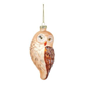 Stakleni ukas za božićno drvce 13 cm Owl – Sass & Belle