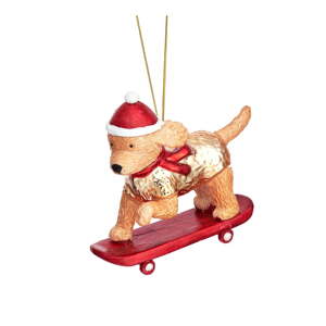 Stakleni ukas za božićno drvce 4 cm Skateboarding Cockapoo – Sass & Belle
