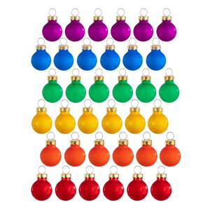 Stakleni božićni ukrasi u setu 36 kom ø 2 cm Rainbow Mini – Sass & Belle