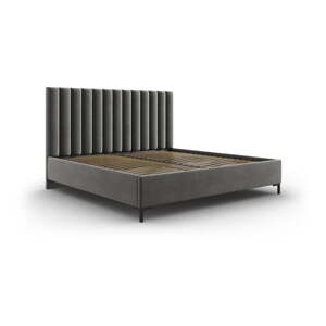 Sivi tapecirani bračni krevet s prostorom za pohranu s podnicom 180x200 cm Casey – Mazzini Beds