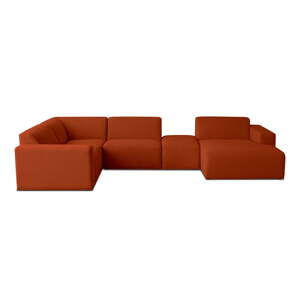 Ciglasta kutna garnitura od bouclé tkanine (u obliku slova "U") Roxy – Scandic