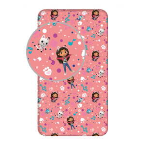 Pamučna dječja plahta s gumom za krevet za jednu osobu 90x200 cm Gabby's Dollhouse – Jerry Fabrics