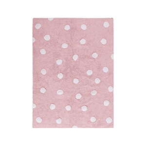 Ružičasti periv/ručno rađen pamučan dječji tepih 120x160 cm Polka Dots Pink – Lorena Canals