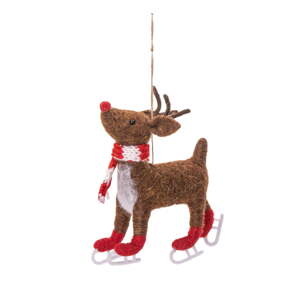 Tekstilni ukas za božićno drvce 13 cm Skating Rudolph – Sass & Belle