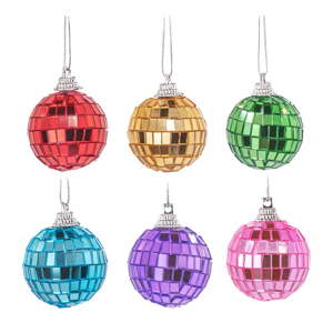 Stakleni ukrasi za božićno drvce u setu 6 kom ø 4 cm Mirror Disco – Sass & Belle