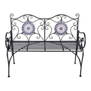 Crna metalna vrtna klupa Jalua – Garden Pleasure