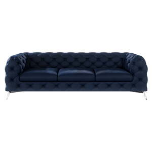 Tamno plava baršunasti sofa 243 cm Chelsea – Ropez