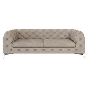 Sivo-bež baršunasti sofa 225 cm Chelsea – Ropez