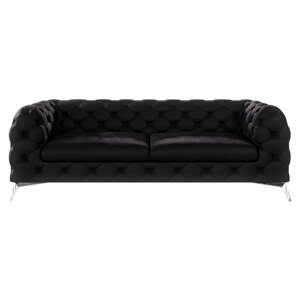 Crna baršunasti sofa 225 cm Chelsea – Ropez
