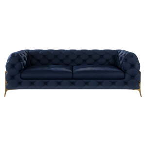 Tamno plava baršunasti sofa 225 cm Chelsea Bis – Ropez
