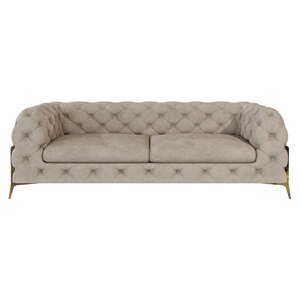Sivo-bež baršunasti sofa 225 cm Chelsea Bis – Ropez
