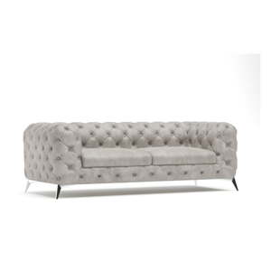 Svijetlo siva baršunasti sofa 225 cm Chelsea – Ropez