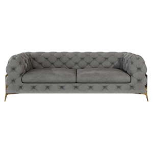 Siva baršunasti sofa 225 cm Chelsea Bis – Ropez