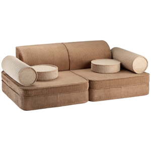 Smeđi dječji kauč od samta 132 cm Settee – Wigiwama