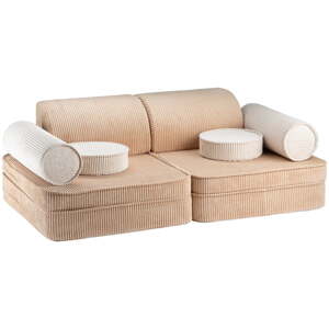 Svjetlo smeđi dječji kauč od samta 132 cm Settee – Wigiwama