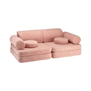 Ružičasti dječji kauč od bouclé tkanine 132 cm Settee – Wigiwama