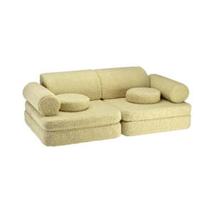 Zeleni dječji kauč od bouclé tkanine 132 cm Settee – Wigiwama