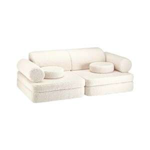 Krem dječji kauč od bouclé tkanine 132 cm Settee – Wigiwama