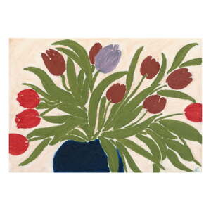 Plakat 70x50 cm Tulips in a Blue Vase – The Poster Club