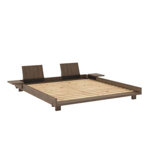 Smeđi bračni krevet od masivnog bora s podnicom 180x200 cm Social – Karup Design
