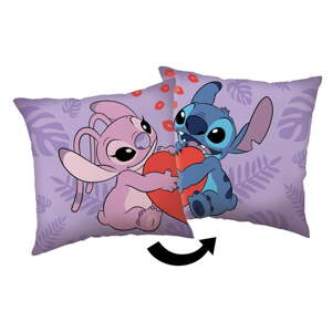 Dječji jastuk od flisa 40x40 cm Lilo and Stitch "Kiss" – Jerry Fabrics