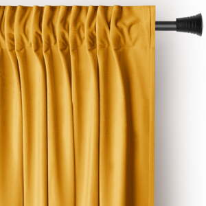 Žuta  zavjesa za djelomično zamračenje od samta 140x270 cm Pleat – Restilo