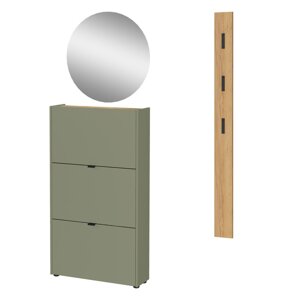 Set za hodnik u prirodnoj boji/smeđe-sivi 101x200x22 cm Ameca – Germania