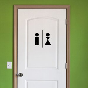 Ambiance crna naljepnica Man And Woman Restroom